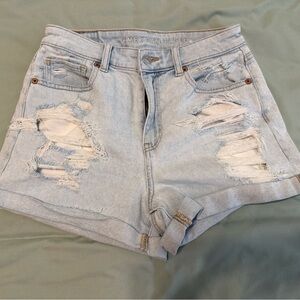 American Eagle Outfitters Light Wash Distressed Jean Shorts